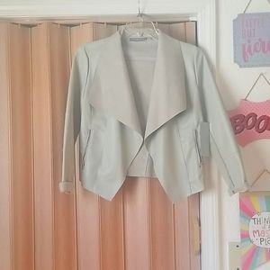 BNWT light gray faux leather jacket..by Bagtelle